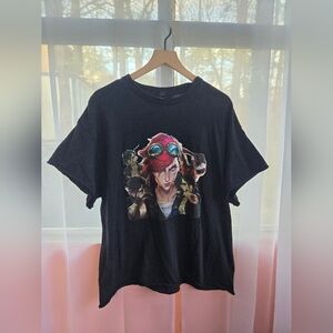 ARCANE VI Graphic Tee - Black with Pink Accent